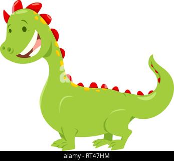 Cartoon Illustration of Cute Dragon Fantasy Animal Character Stock Vector