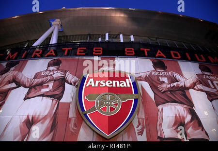 General view of the stadium ahead of the Premier League match at the Emirates Stadium, London. Stock Photo
