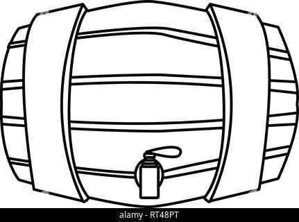 wooden barrel on white background vector illustration Stock Vector