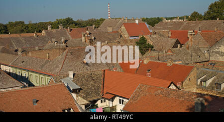 Rooftops landscape at old city Petrovaradin, Serbia Stock Photo