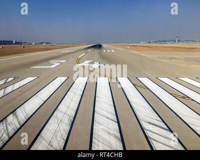 Runway at the Incheon International Airport in Seoul, South Korea. Stock Photo