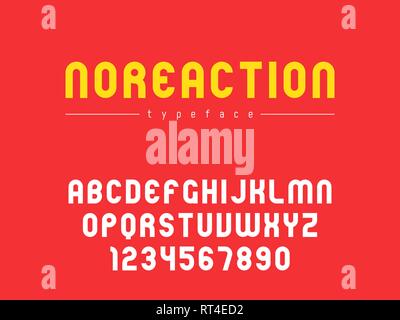 Vector latin uppercase alphabet letters and numbers. Abstract rounded font Stock Vector