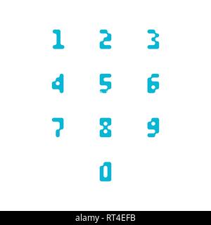Set of number icons. 0-9 pixel numbers. Vector illustration Stock Vector
