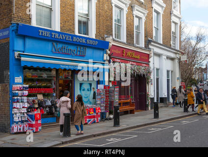 The Travel Book Shop, Portobello Road, Notting Hill, London;  location for the film 'Notting Hill' Stock Photo