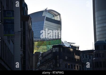 Cropped photos of modern office glass buildings in London Stock Photo