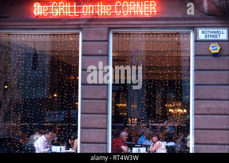 Gastronomy tourism: The Grill on the Corner, Glasgow, Scotland, United Kingdom Stock Photo