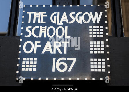 Cultural tourism: The Glasgow School of Art, Scotland, United Kingdom Stock Photo