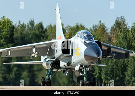 A People's Liberation Army Air Force Xian JH-7A fighter-bomber plane. Stock Photo