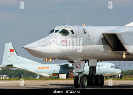 A Russian Aerospace Forces Tu-22M-3 long-range bomber plane. Stock Photo