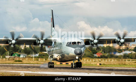 A People's Liberation Army Air Force Y-9 medium-range transport aircraft. Stock Photo