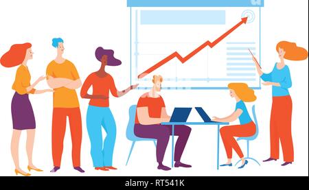 Vector concept  illustration with business people planning business  Stock Vector
