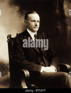 Portrait of President Calvin Coolidge, dated 1919. Stock Photo