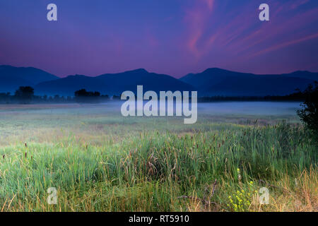 Majestic views of the Bitterroot Mountains in Western Montana just prior to sunrise Stock Photo