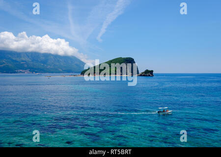 Montenegro, Adriatic Coast, near Budva, Sveti Nikola Island Stock Photo