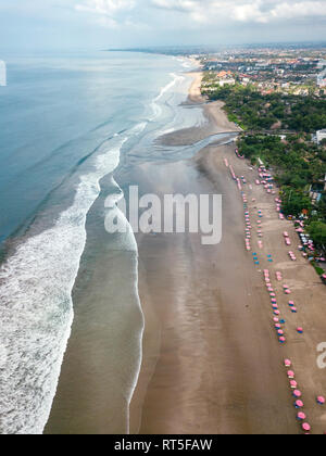 Indonesia, Bali, Semenyak, Aerial view of Double-six beach Stock Photo