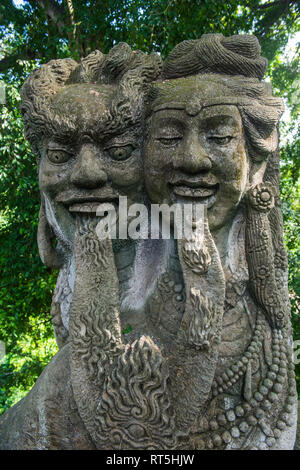 Indonesia, Bali, Ubud, Old stone statue in the Sacred Monkey Forest Sanctuary Stock Photo