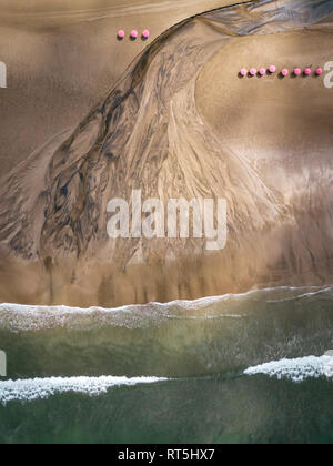 Indonesia, Bali, Semenyak, Aerial view of Double-six beach Stock Photo