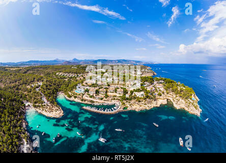 Spain, Mallorca, Palma de Mallorca, Aerial view of Calvia region, El Toro, Portals Vells Stock Photo