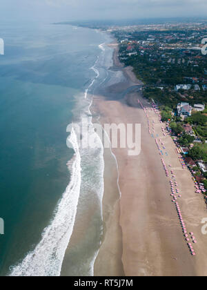 Indonesia, Bali, Semenyak, Aerial view of Double-six beach Stock Photo