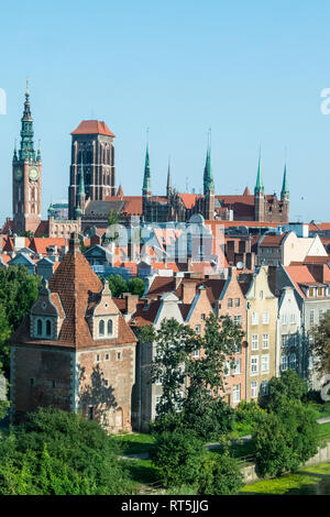 Poland, Gdansk, Overlook over the old town center Stock Photo