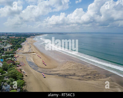 Indonesia, Bali, Semenyak, Aerial view of Double-six beach Stock Photo