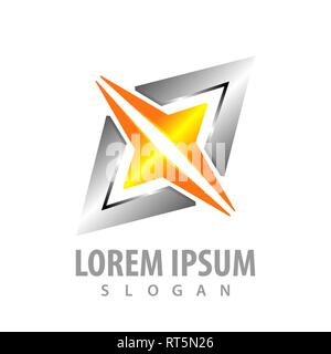 logo concept design. Geometric shiny spark light Symbol graphic template element Stock Vector