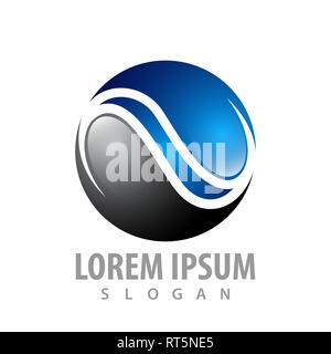 logo concept design. Circle wave line. Symbol graphic template element Stock Vector