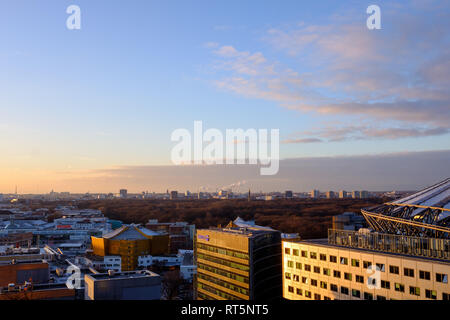 View over Berlin at sunset from Potsdamer Platz. Stock Photo