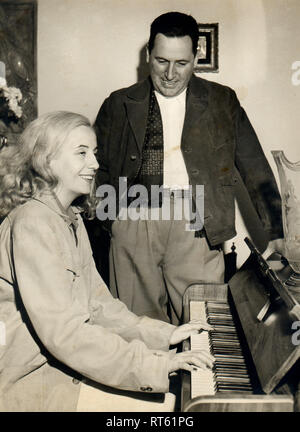 Eva Peron and Juan Domingo Peron, in ther residence at San Vicente, Buenos Aires Stock Photo