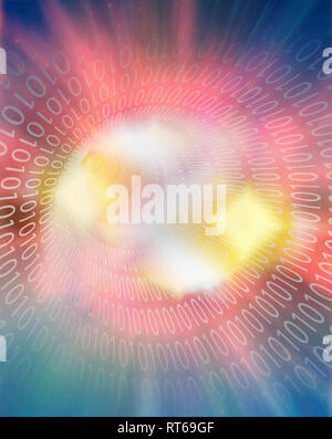 Abstract. Binary Tunnel with Shining Light Stock Photo