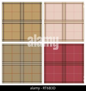 Vector seamless texture set. Tartan plaid. EPS10 Stock Vector