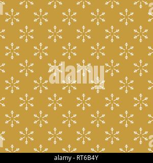 Golden background with snowflakes. Seamless texture. EPS 10 Stock Vector