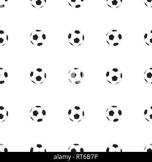 Vector seamless pattern with black and white soccer ball Stock Vector