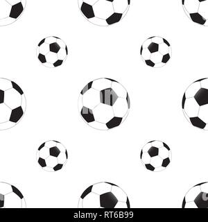 Vector seamless pattern with black and white soccer ball Stock Vector