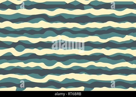 Abstract rendy horizontal seamless background with geometric wavy texture. EPS 10 Stock Vector
