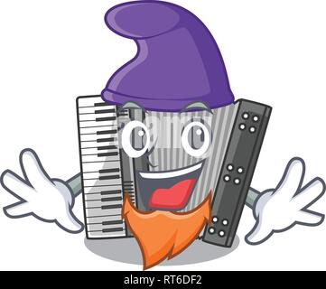Elf according cartoons in the music room Stock Vector