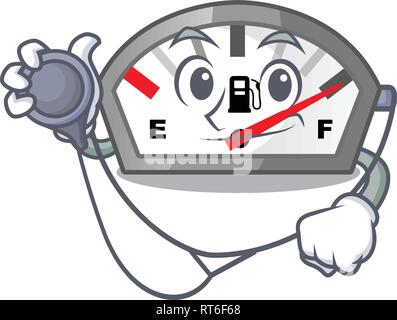 Doctor gasoline indicator in the character shape Stock Vector