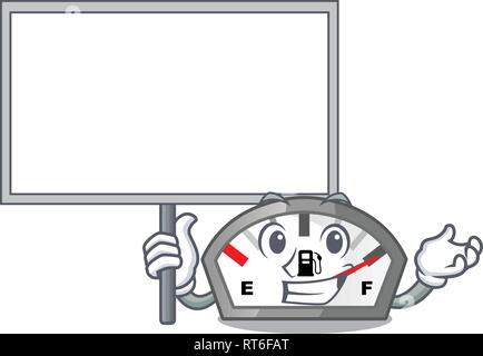 Bring board gasoline indicator in the character shape Stock Vector