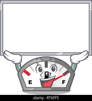 Up board gasoline indicator in the character shape Stock Vector
