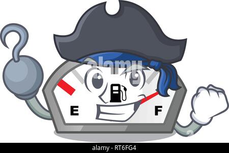Pirate gasoline indicator in the character shape Stock Vector