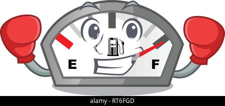 Boxing gasoline indicator in the character shape Stock Vector