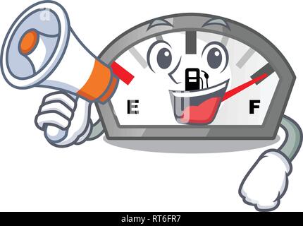 With megaphone gasoline indicator in the character shape Stock Vector