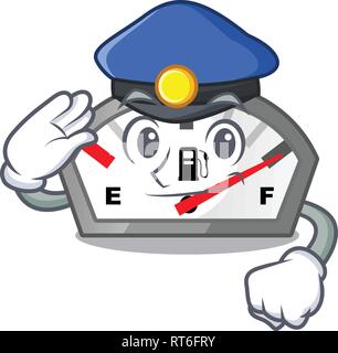 Police gasoline indicator in the character shape Stock Vector