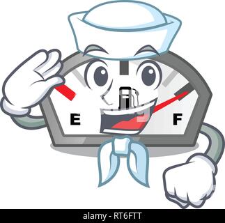 Sailor gasoline indicator in the character shape Stock Vector