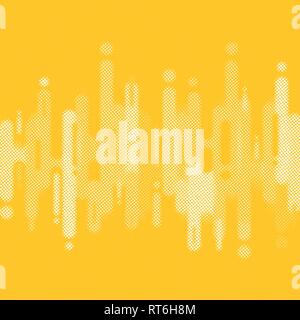 Abstract yellow rounded shapes lines transition background with copy space. Element halftone style. Vector illustration Stock Vector