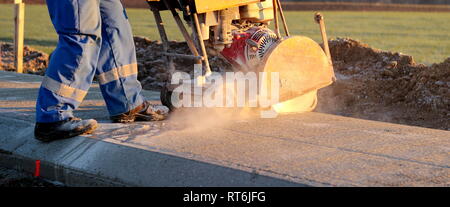 Cutting concrete Stock Photo