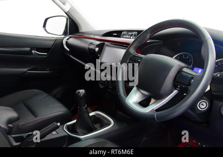 Inside the car cabin isolated on the white. Stock Photo
