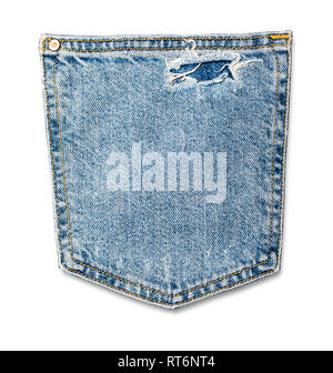 Jeans pocket isolated on the white background with clipping path Stock Photo