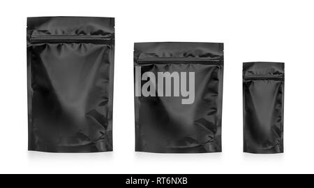 Blank white die-cut small plastic bag with handle hole mockup Stock Photo -  Alamy