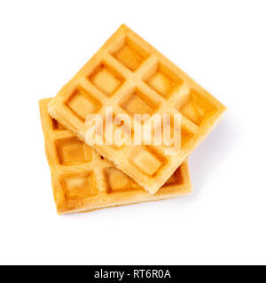 Belgian waffles isolated on white background Stock Photo